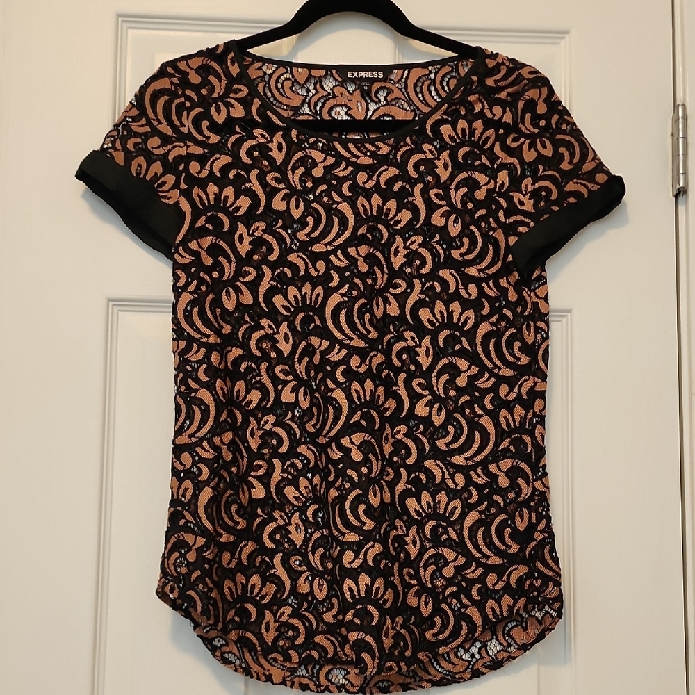 Express Black and Bronze Women's Top